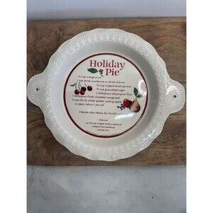 Vintage Holiday Pie Christmas Decoration Plate by Hallmark VERY NICE
